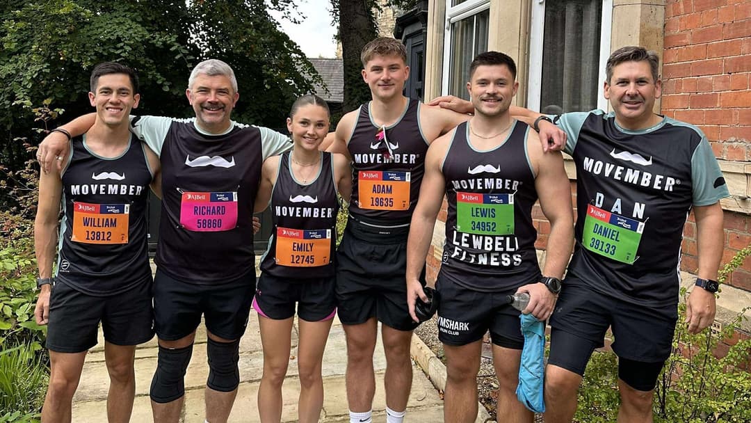 Adam and his family ready for the Great North Run