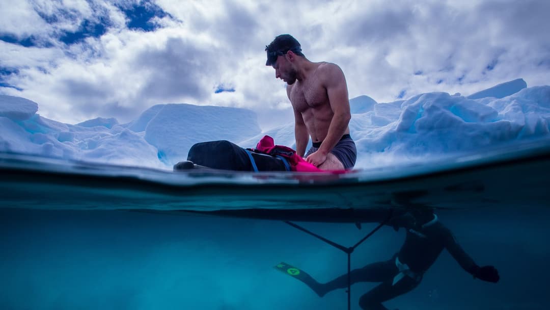 No Wetsuit, No Oxygen: Freediving Under an Iceberg for Men’s Mental Health