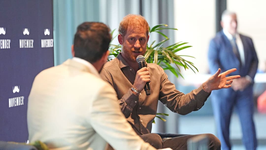 Prince Harry speaking on stage.